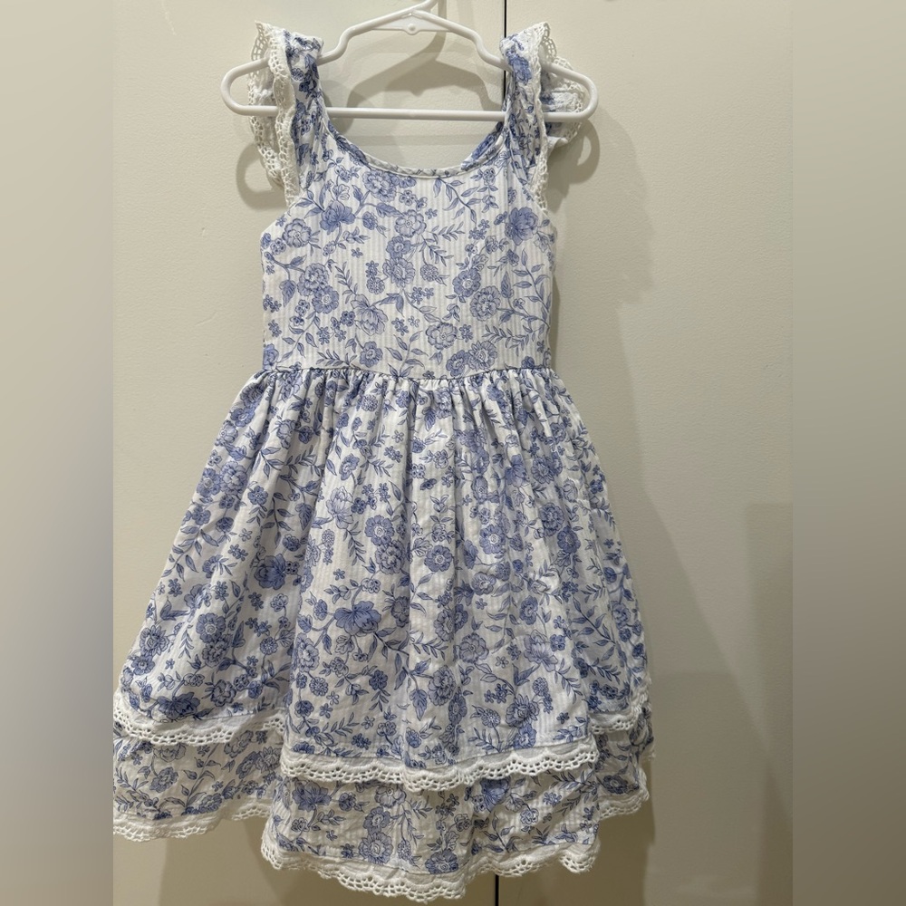 Laura ashley little girl flutter sleeve dress floral print